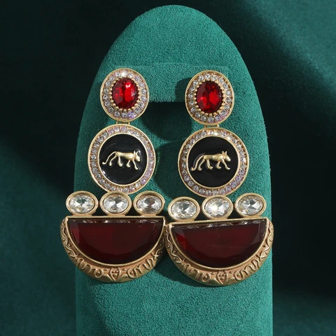 LOVE GREEN LIVE GREEN Серьги-капельки из меди с кристаллами