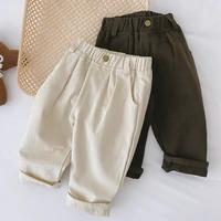 1 6 years baby boy long pants spring autumn solid color brief trousers for children 100 cotton casual kids clothes girls outfit