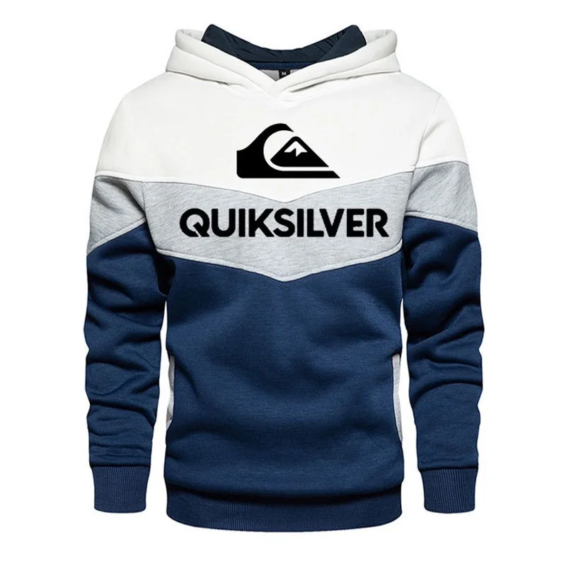 

High-quality men's fleece hooded sweater pocket color matching decoration outdoor sports leisure daily all-match