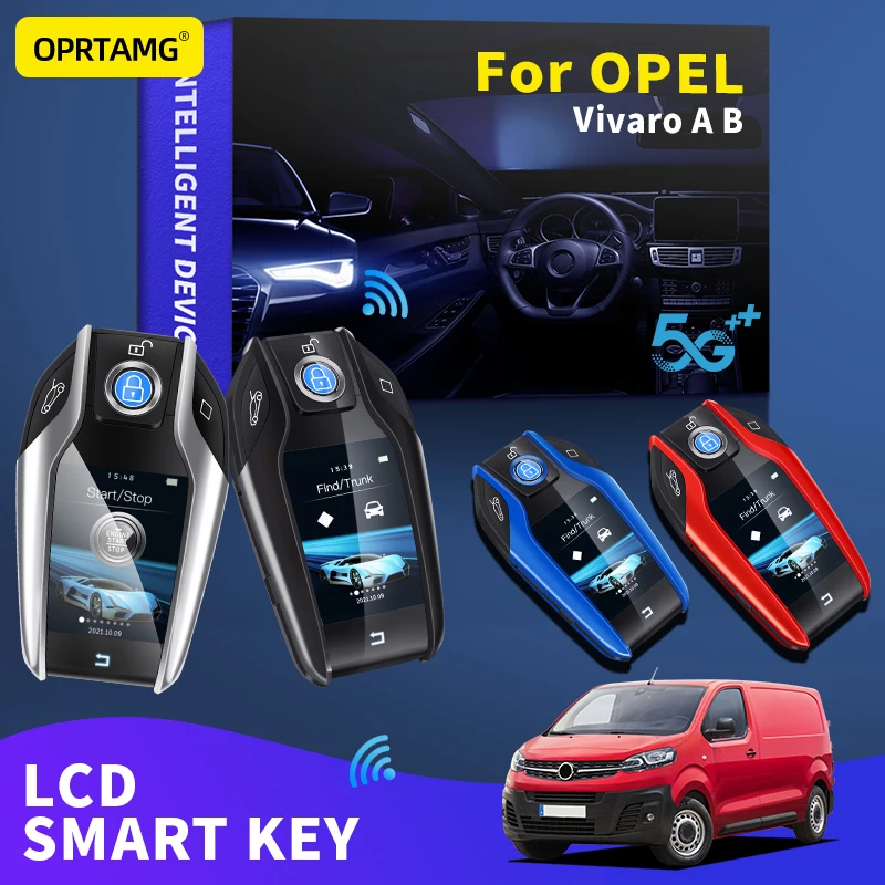 

For OPEL Vivaro A B Car Modified One-click start Remote Key LCD Screen Keyless Touch Screen Smart Key Keychain Auto Accessories