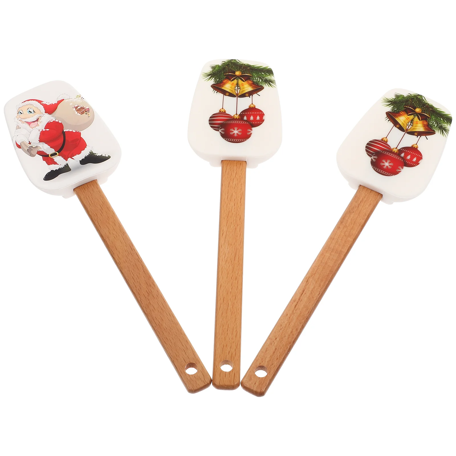 

Spatula Christmas Spreader Silicone Butter Scraper Cheese Spatulas Baking Jam Santa Bread Pancake Creamholiday Wooden Handle