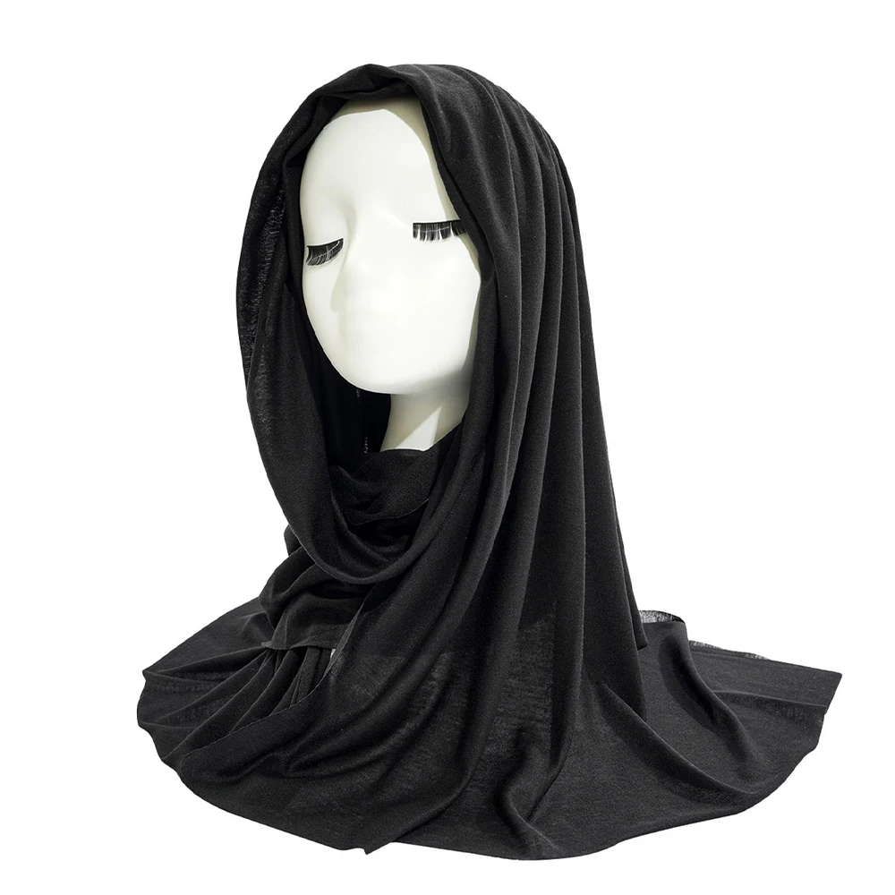 Элегантная Однотонная Мусульманская Тонкая Дышащая Мягкая Уютная Шаль Для
