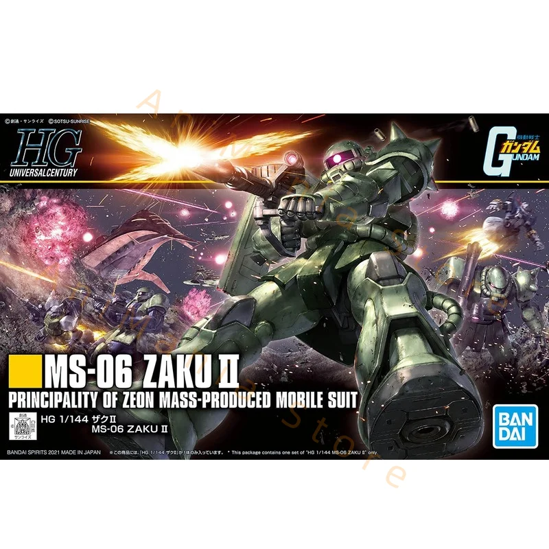 Bandai натуральная модель Gundam комплект аниме-фигурки HGUC 1/144 MS-06 Zaku II коллекция Gunpla