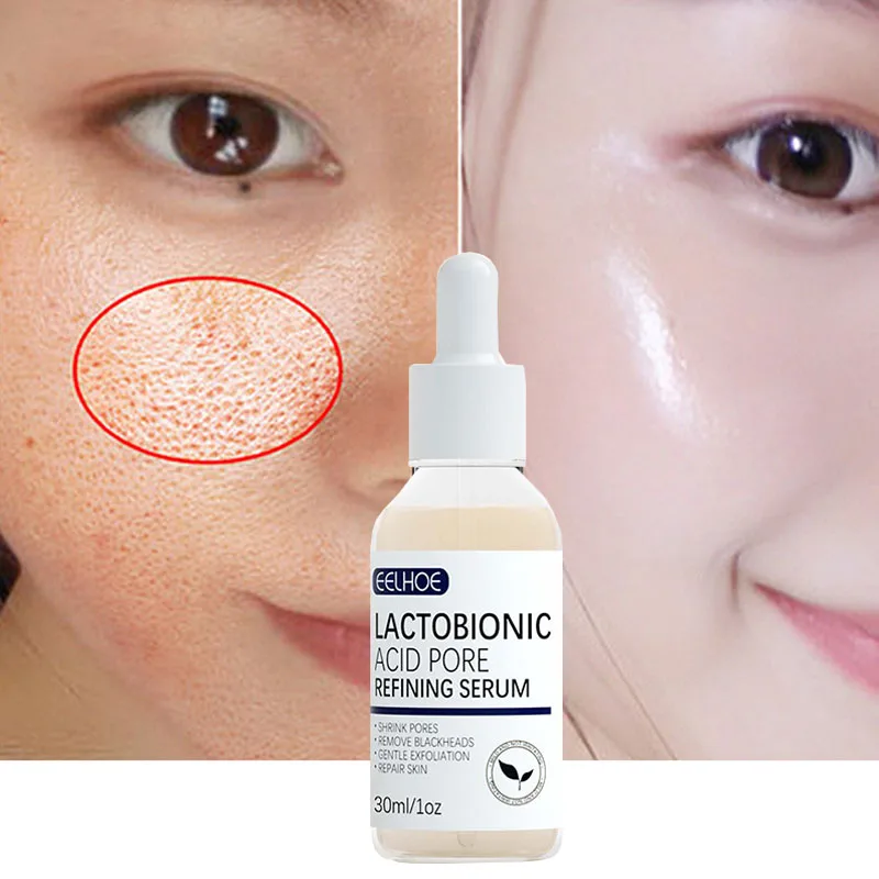 Lactobionic Acid Pore Shrink Serum Remover Blackhead Dark Spot Anti Acne Essence Firming Oil Control Moisturizing Face Skin Care