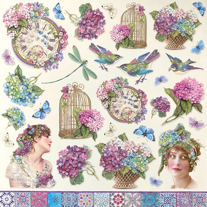 

Junkjournal Vintage Hand Account Stickers Decorative Material Beauty and Flowers and Birds ScrapbookingDIY Stationery Stickers