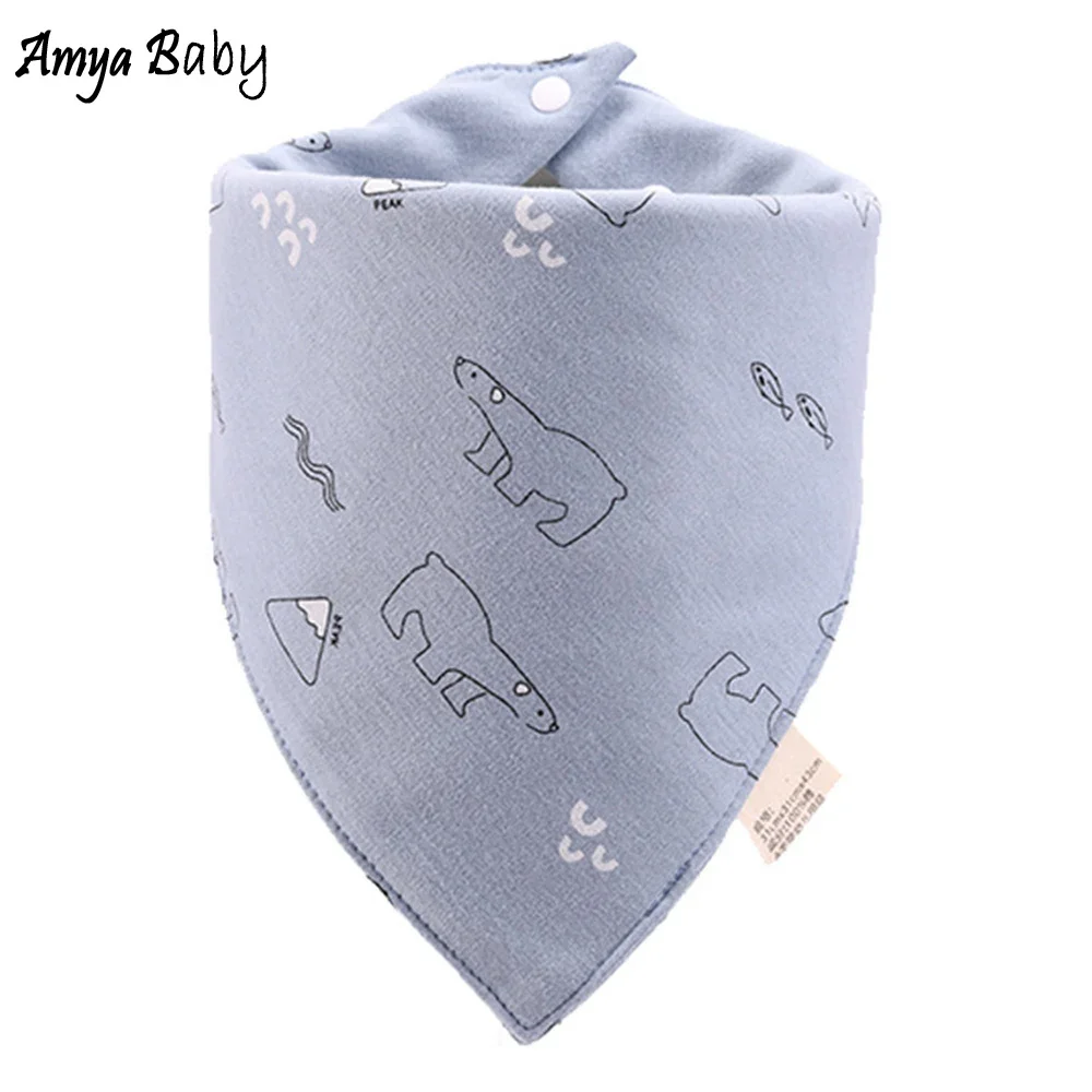 

High Quality Soft Baby Bibs Triangle Double Layers Cotton Baberos Cartoon Character Baby Bandana Bibs Dribble Bibs Towel
