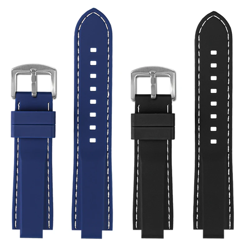 Silicone wristband For TISSOT PRX T137.407/T137.410 Super player rubber watch band Men Nylon Wrist strap 26x12mm Convex End belt