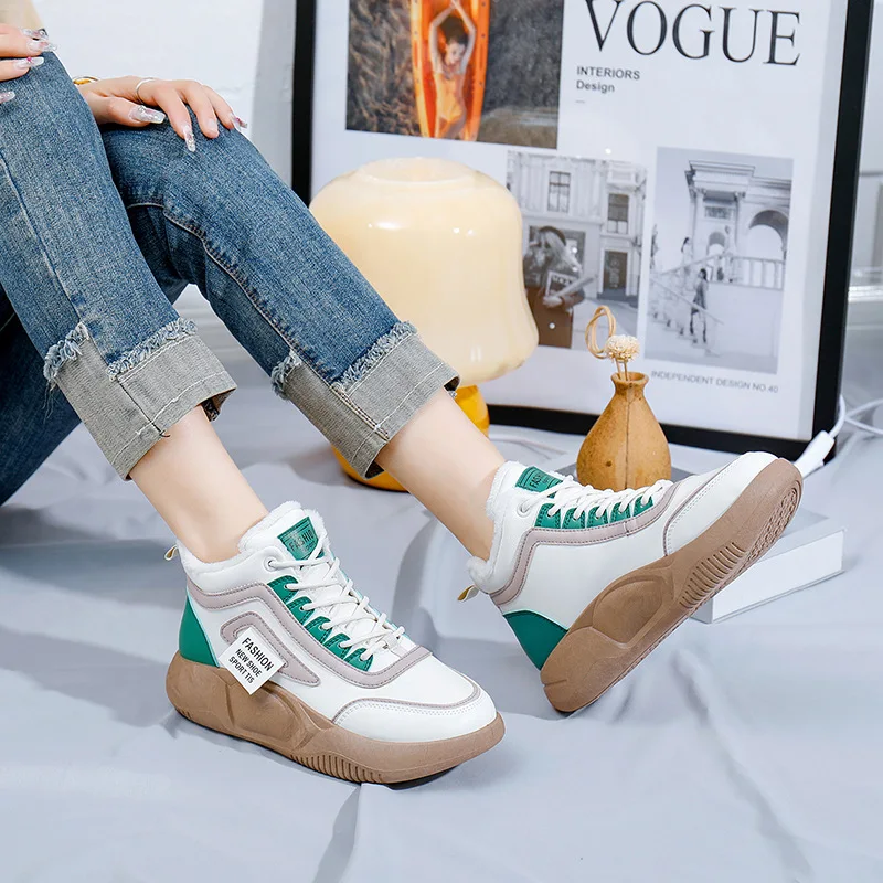 New Women Boots Fashion Sneakers Woman Platform Shoes Casual Loafers  Ladies Snow Boots Female Autumn Winter Warm High Quality