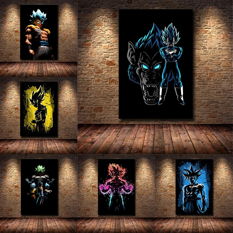 

Japanese Anime Canvas Painting Dragon Ball Art Nordic Posters and Prints Wall Pictures Room Wall Living Kids Room Decor Gifts