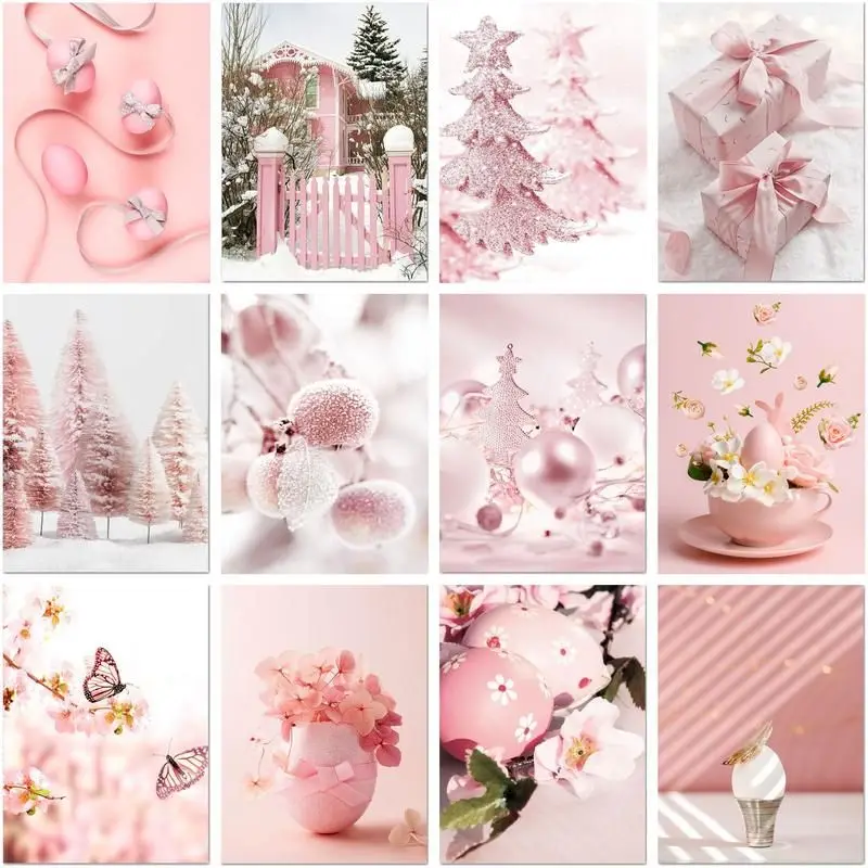 

Набор для рисования по номерам на холсте масляный розовый