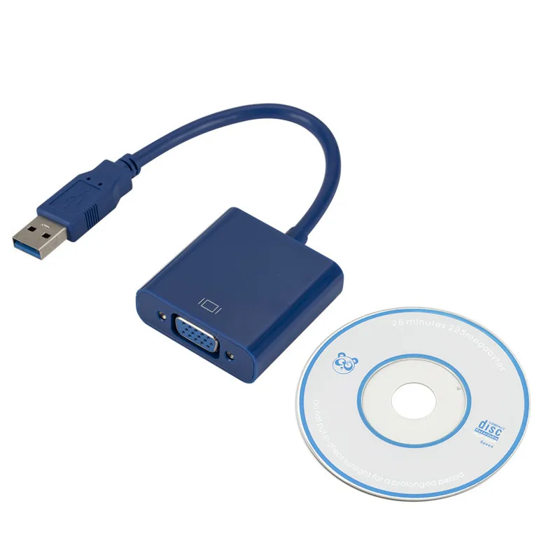 

USB3.0 TO VGA Adapter USB 3.0 To VGA External Graphics Card Supports WIN7/8/10 HD Conversion
