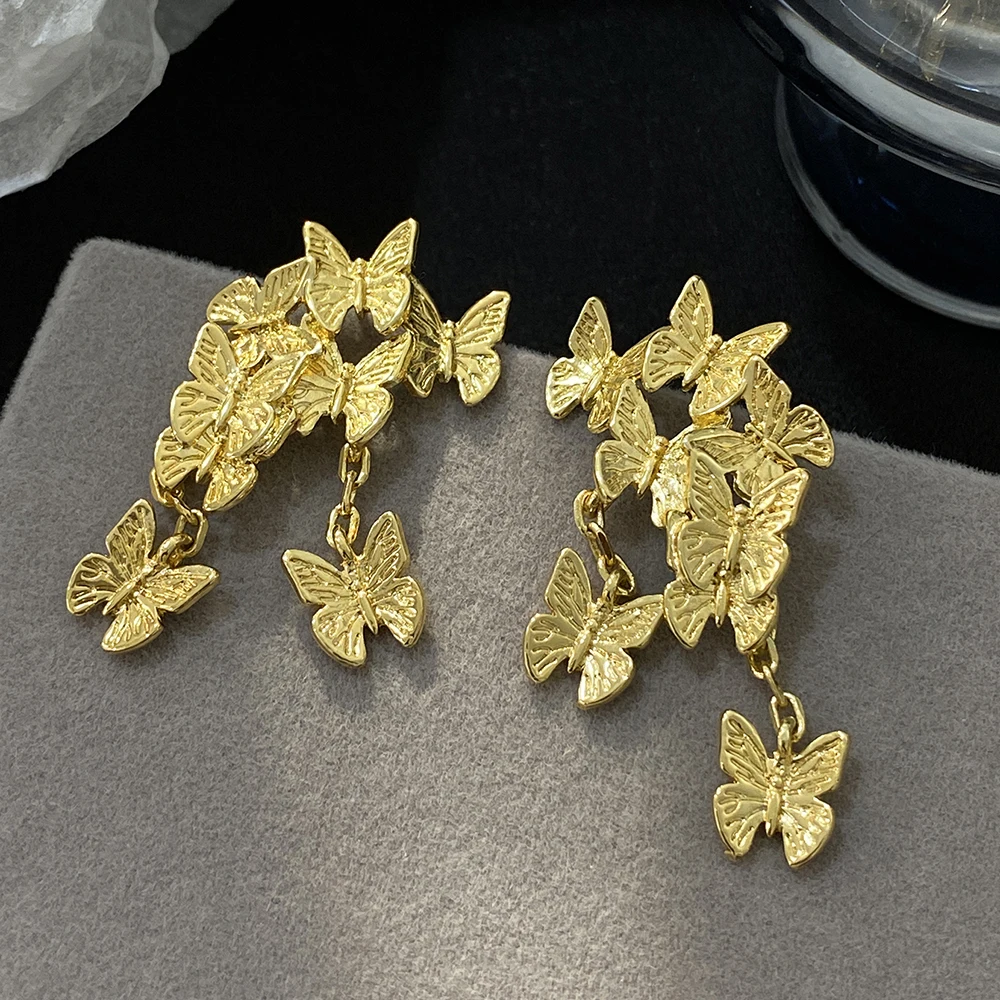 Женские серьги-подвески AENSOA длинные висячие серьги в виде бабочки с кисточками