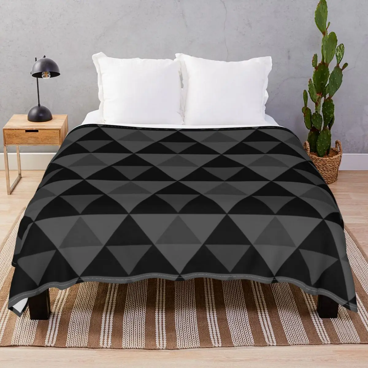 Tri-Pattern Blanket Fleece Printed Lightweight Throw Blankets for Bed Sofa Camp Office