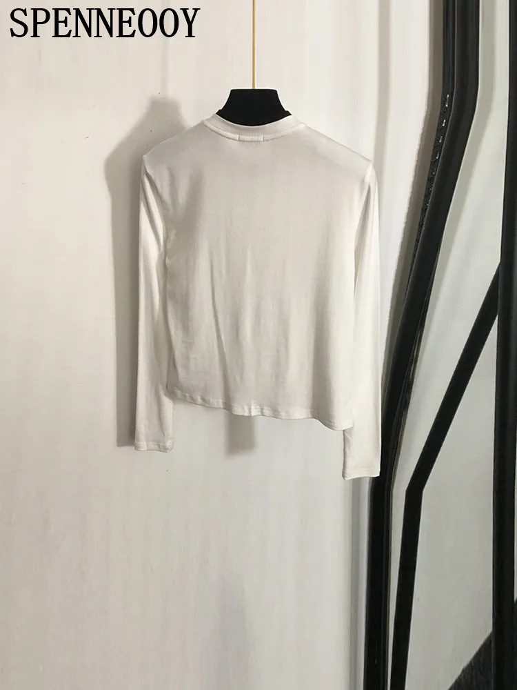 Женский Повседневный Кардиган с круглым вырезом SPENNEOOY подиумный Белый Топ