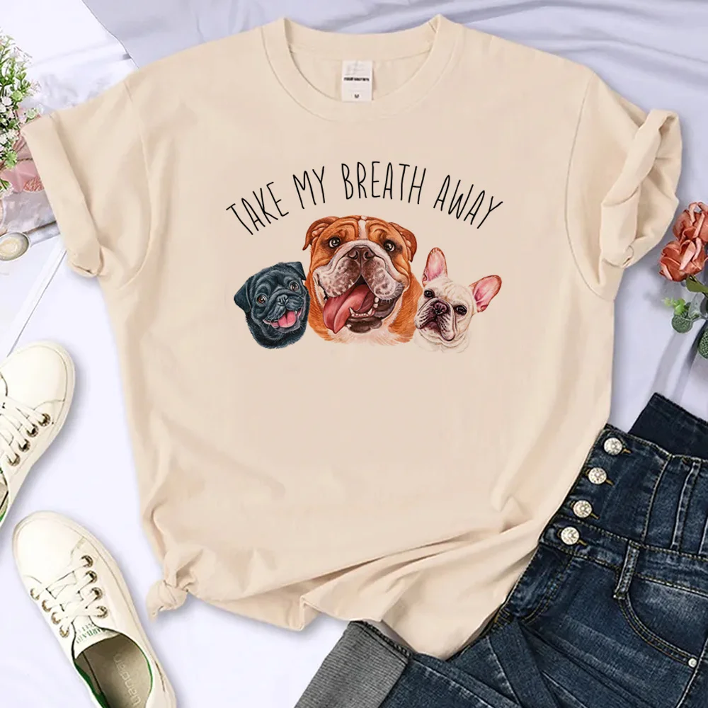 

French Bulldog t-shirts women Japanese t-shirts girl graphic clothing