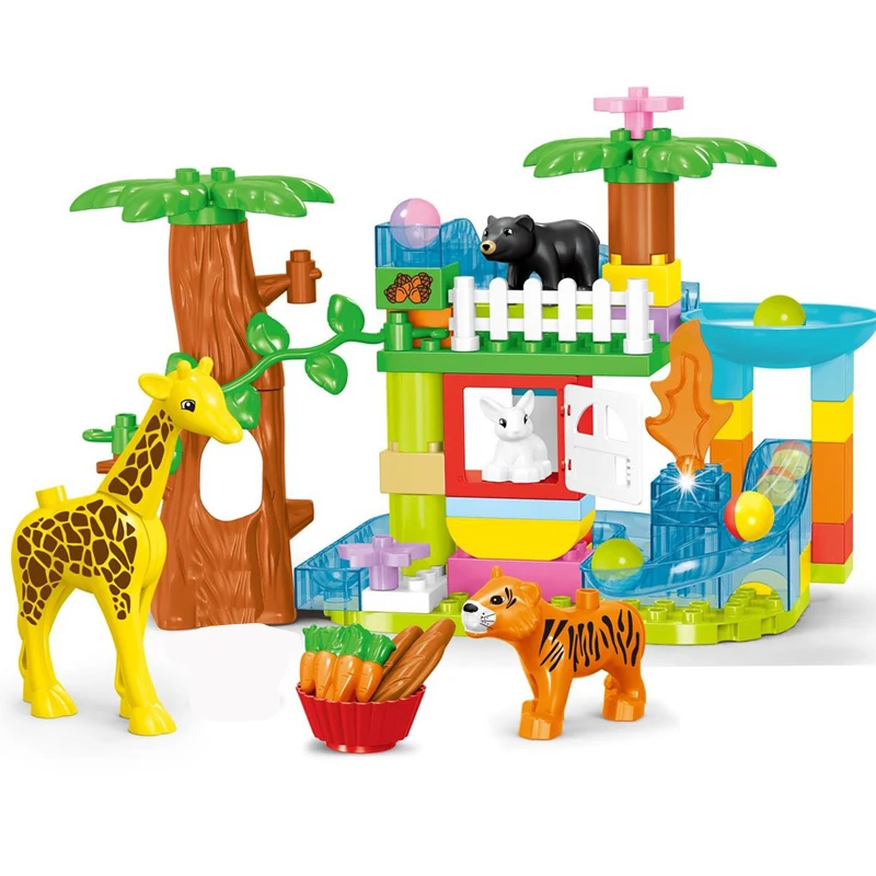 Конструктор с животными зоопарк мраморный гоночный лабиринт шарики трек набор