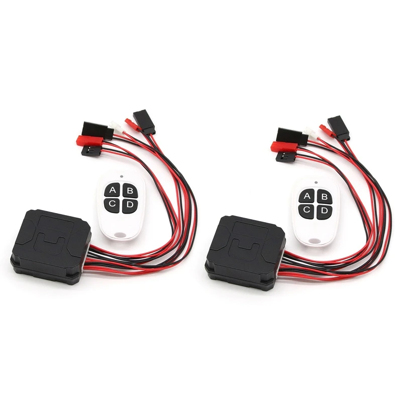 

2X 4 Ways CH4 Winch Control Wireless Remote Controller Receiver For Axial SCX10 90046 Traxxas TRX4 Redcat
