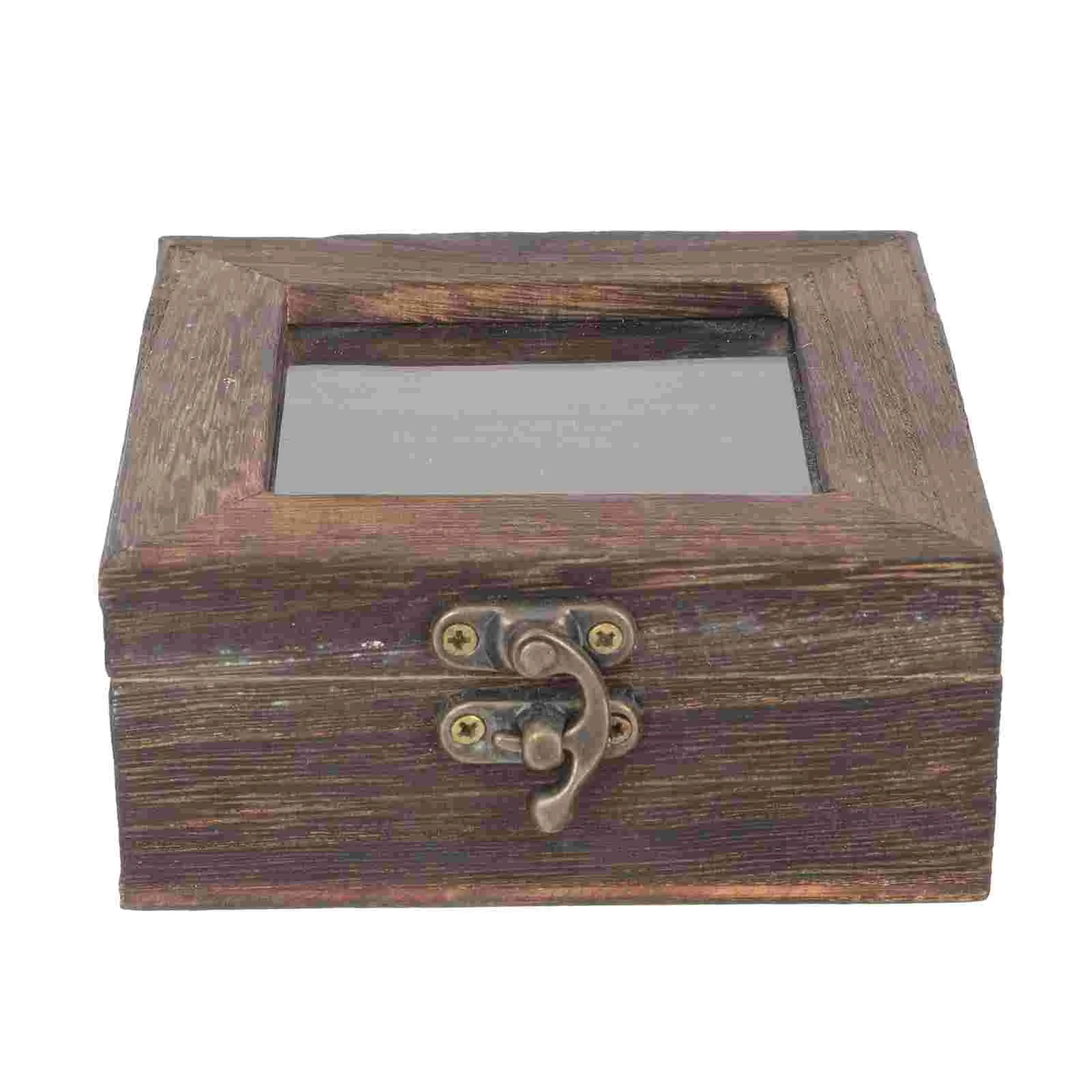 

Box Display Specimen Case Insect Woodwooden Jewelry Lidded Proof Lock Collectionshowcase Protectionnecklace Glass Trunk Storage