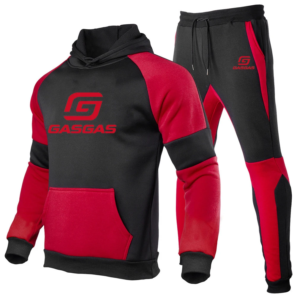 

2023 Autumn Winter Men's Tracksuit Motorcycles GasGas Printed 2 Pieces Set Sweatshirt + Sweatpants Couple Hoodies Suit Clothing