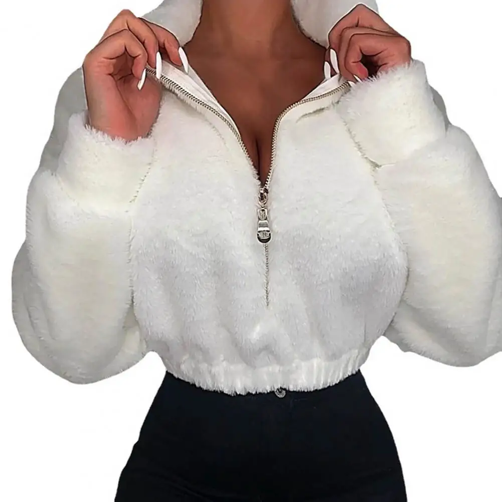 

Женский пушистый мягкий Повседневный Теплый Женский Пуловер короткий пальто Свитшот