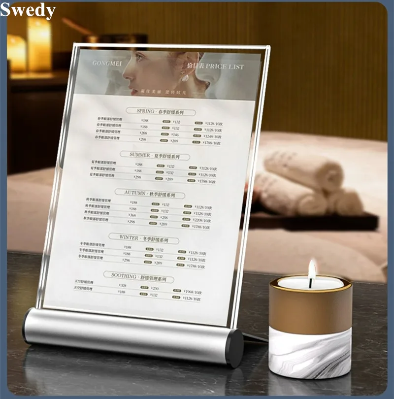 Алюминиевый L-образный акриловый держатель для вывесок A6 10x1 5 см заметок ценники