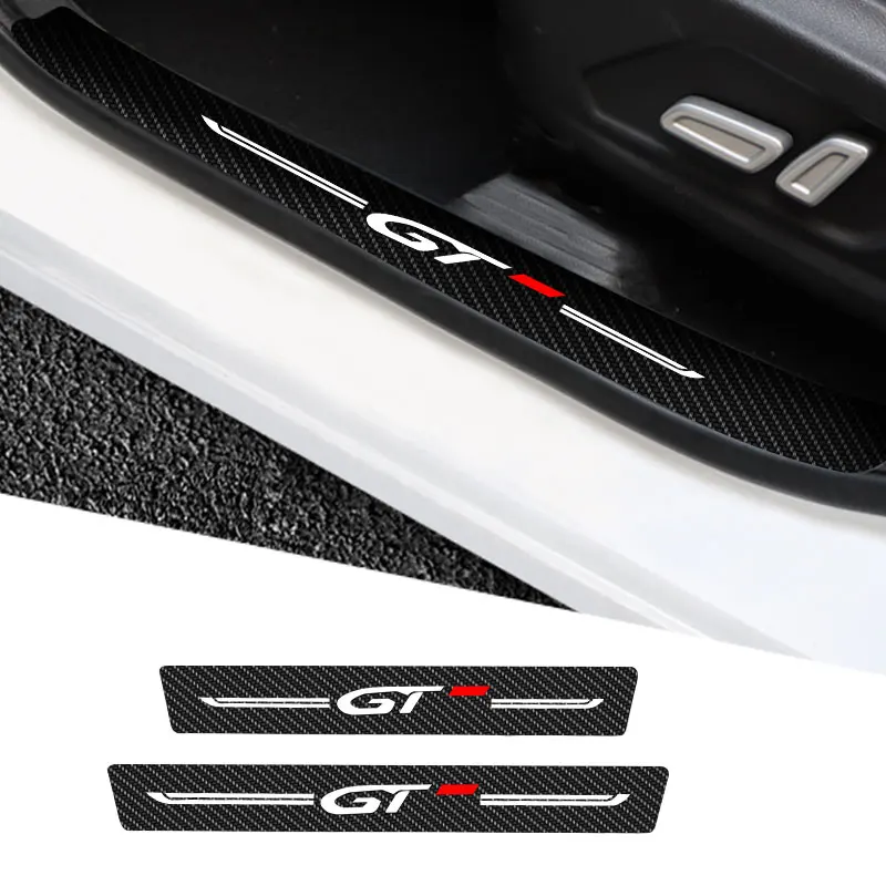 4X Car Stickers Anti Scratch Door Sill Protector For KIA GT Stinger 2009-2021 Car Threshold Protection Carbon Fiber Car Stylin 4X Car Stickers Anti Scratch Door Sill Protector For KIA GT Stinger 2009-2021 Car Threshold Protection Carbon Fiber Car Stylin