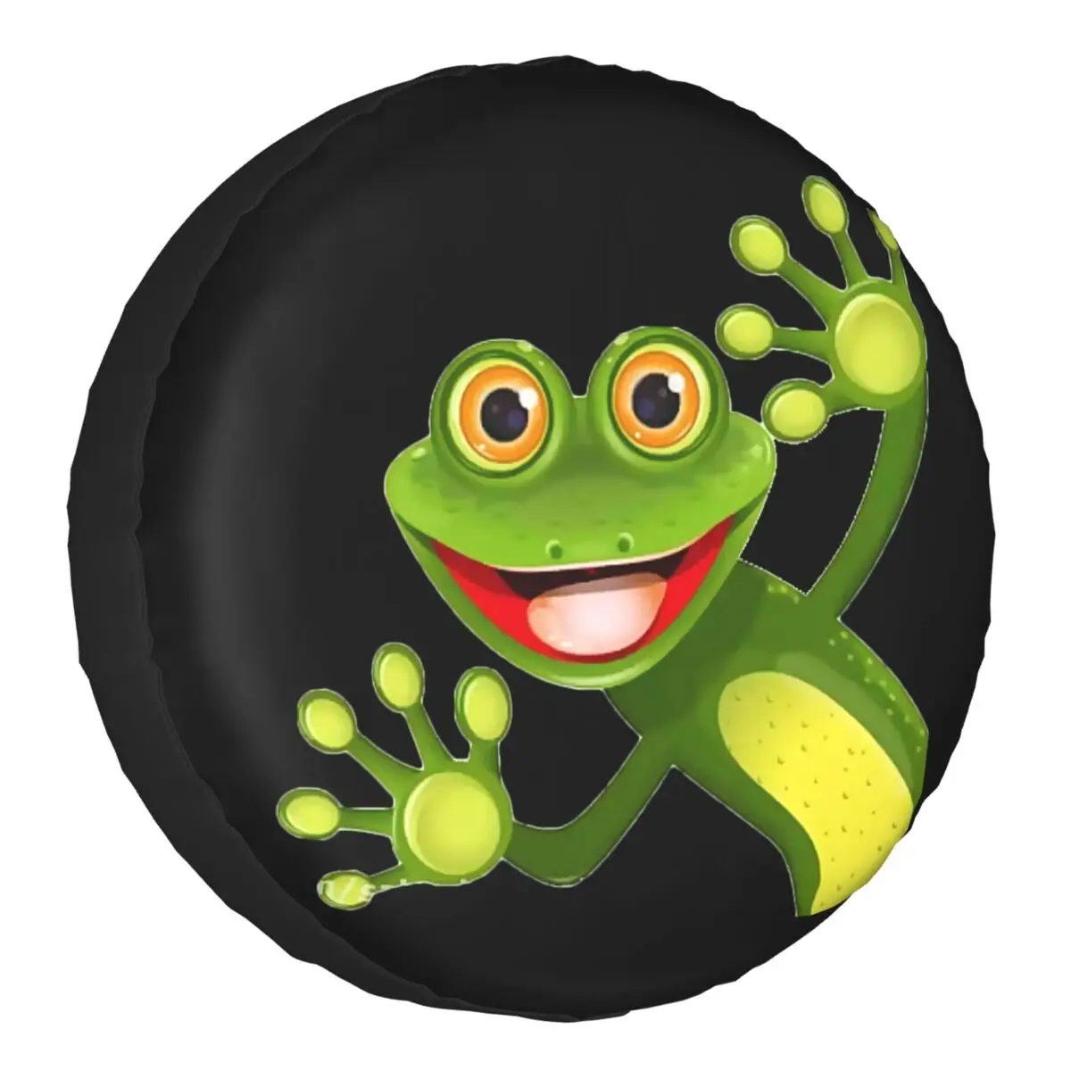 Funny Cartoon Frog Smile Tire Cover 4WD 4x4 RV Anime Spare Wheel Protector for Jeep Toyota Mitsubishi 14