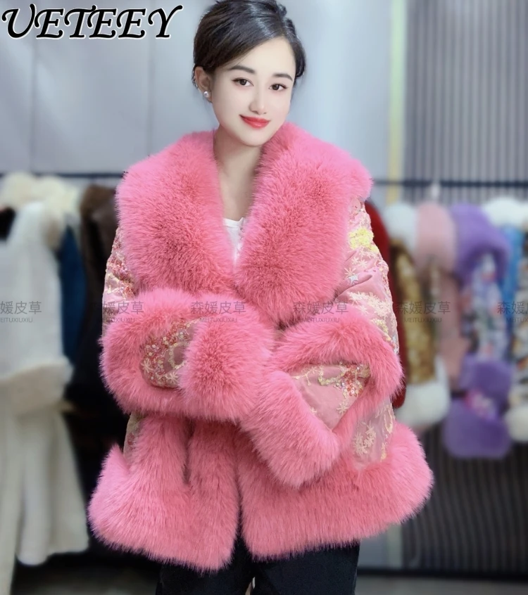 Новая шуба из искусственного меха флиса зимняя модная пуховая тяжелая