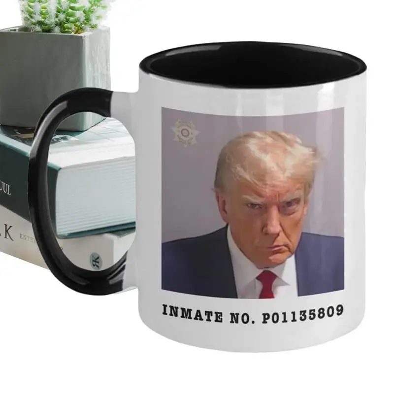 

Кружка с изображением Трампа Mugshot, новинка, кофейная кружка, керамическая чайная чашка, кружка с изображением Трампа, керамические кофейные кружки, креативный подарок, кухонные аксессуары