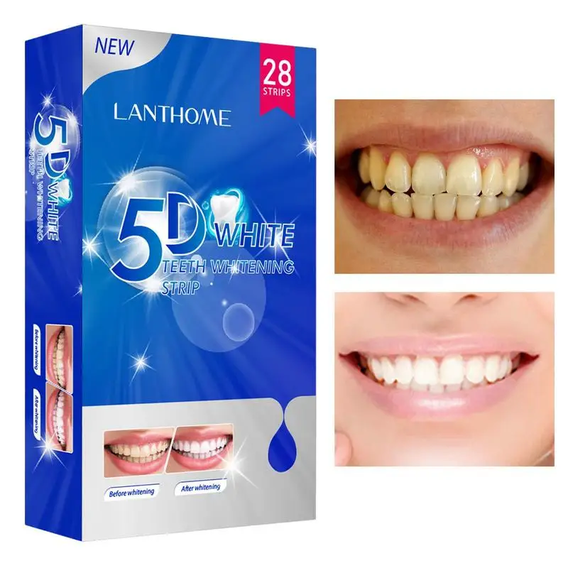 

28pcs White Teeth Cleaning Strips Oral Hygiene Care Double Elastic Teeth Bleaching Strips Whitening Dental Bleaching Tools