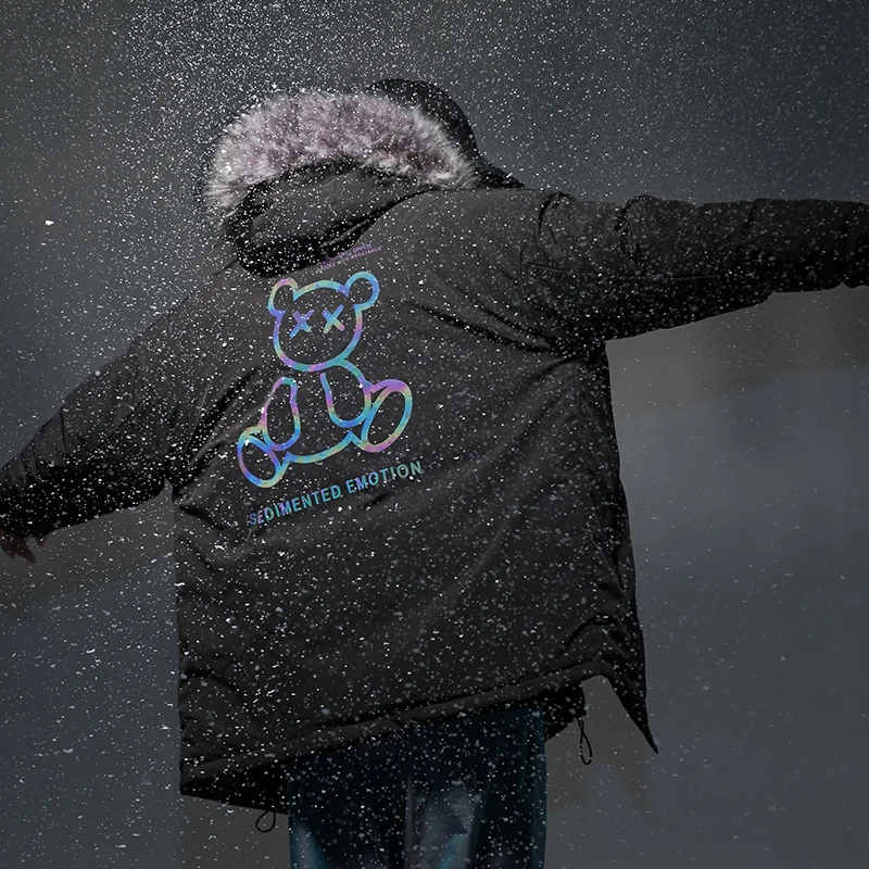 VARSANOL Mens Parkas Jacket Winter New Casual Windproof Long Jackets Male Clothes Thick Warm Fur Collar Bear Parkas Coat Man 4XL