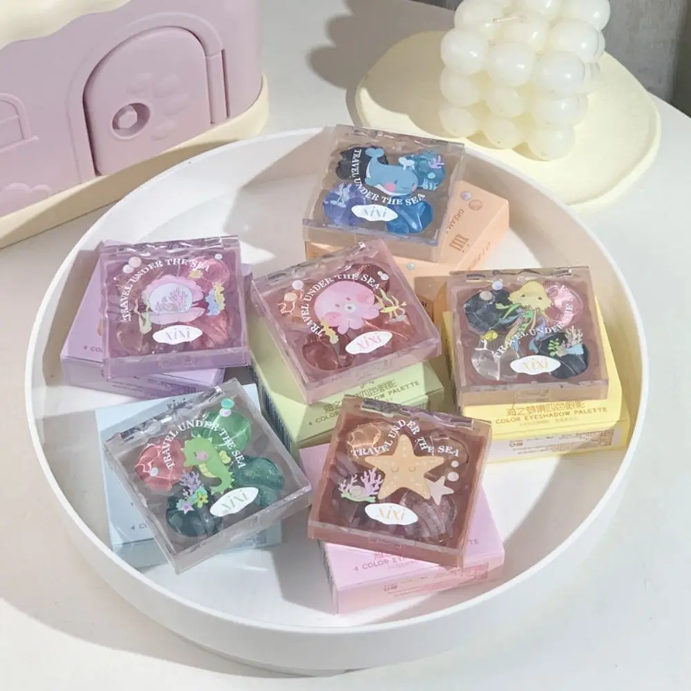 Компактные Четырехцветные тени для век матовые мерцающие водные волнистые