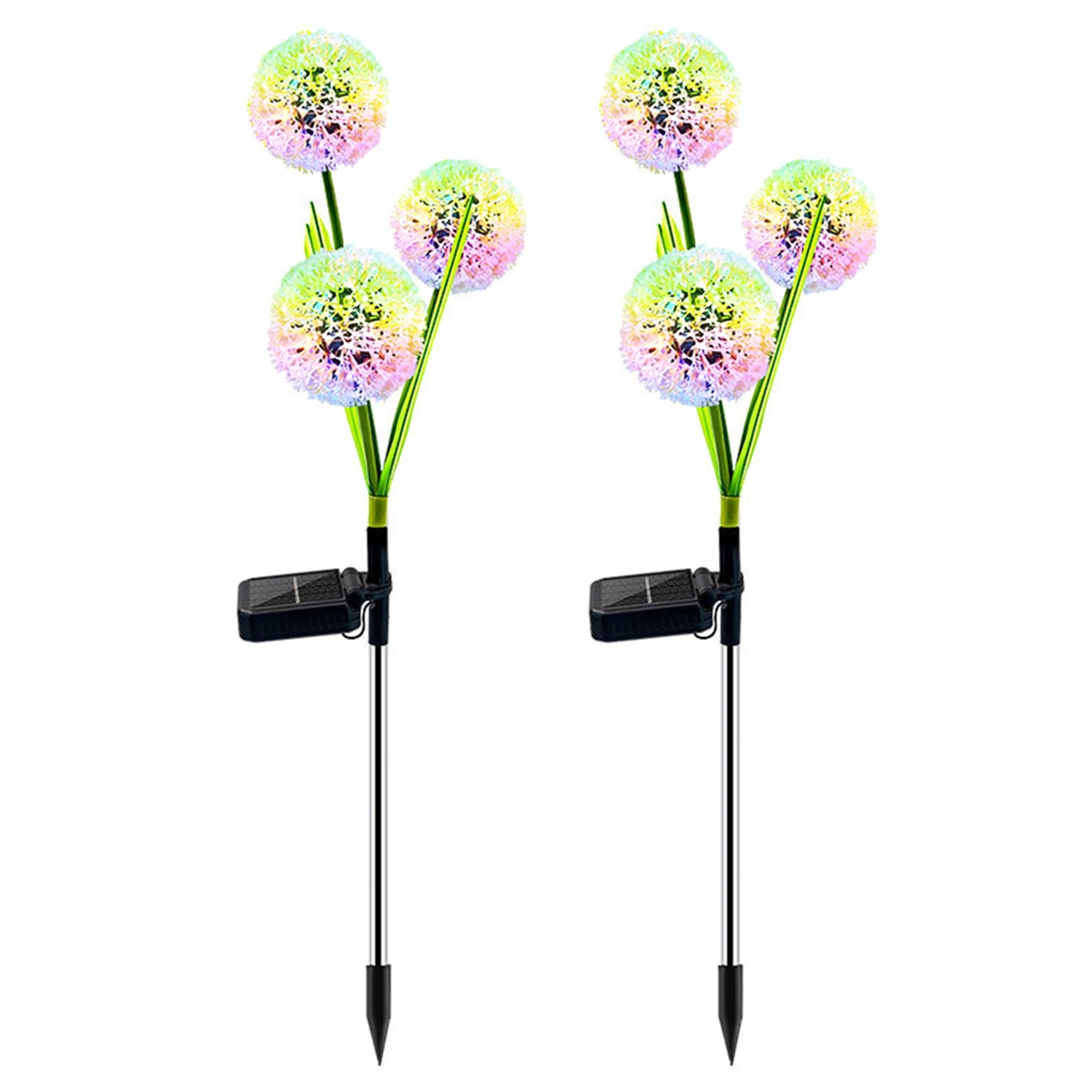 

Solar LED Light 2pcs Solar Stake Light with 3 Dandelions Solar Lawn Lamp IP65 Waterproof Solar Dandelion Light Auto ON/OFF Dande