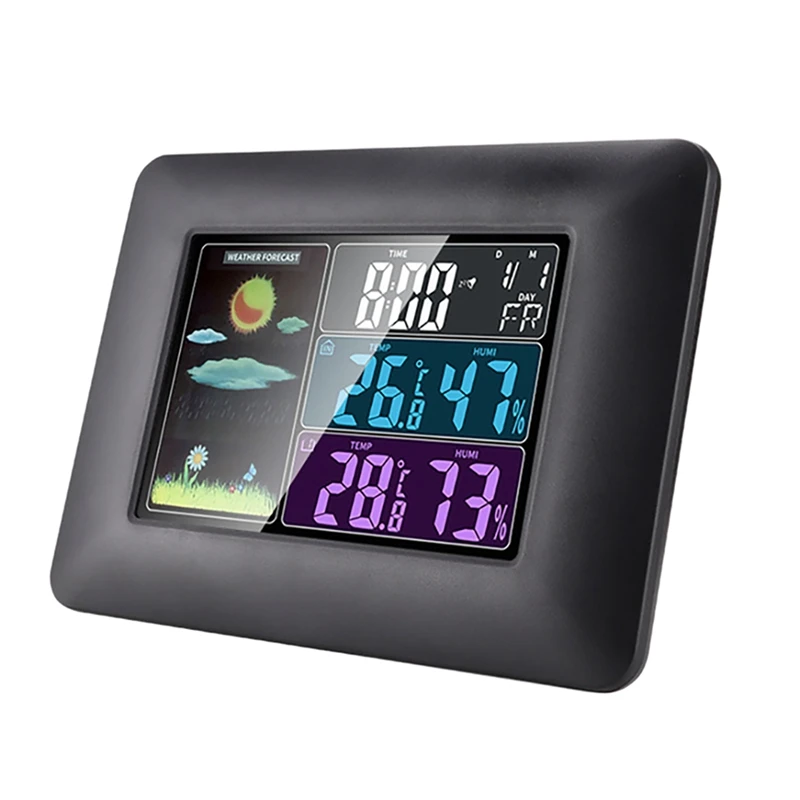 

Многофункциональные Беспроводные часы с цветным экраном и прогнозом погоды, настенные часы с европейской вилкой