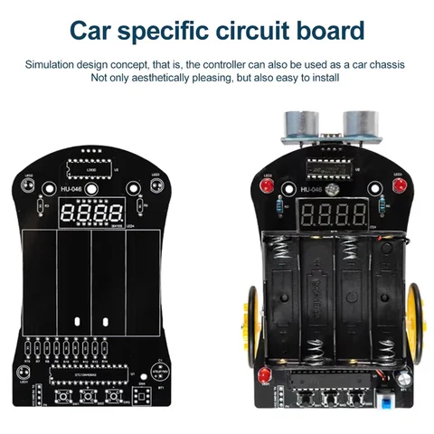 Умный автомобиль DIY Electronic Kit 51 MCU Ультразвуковой автомобиль для объезда препятствий с автоматическим ранжированием, программирующий робота DIY Kit