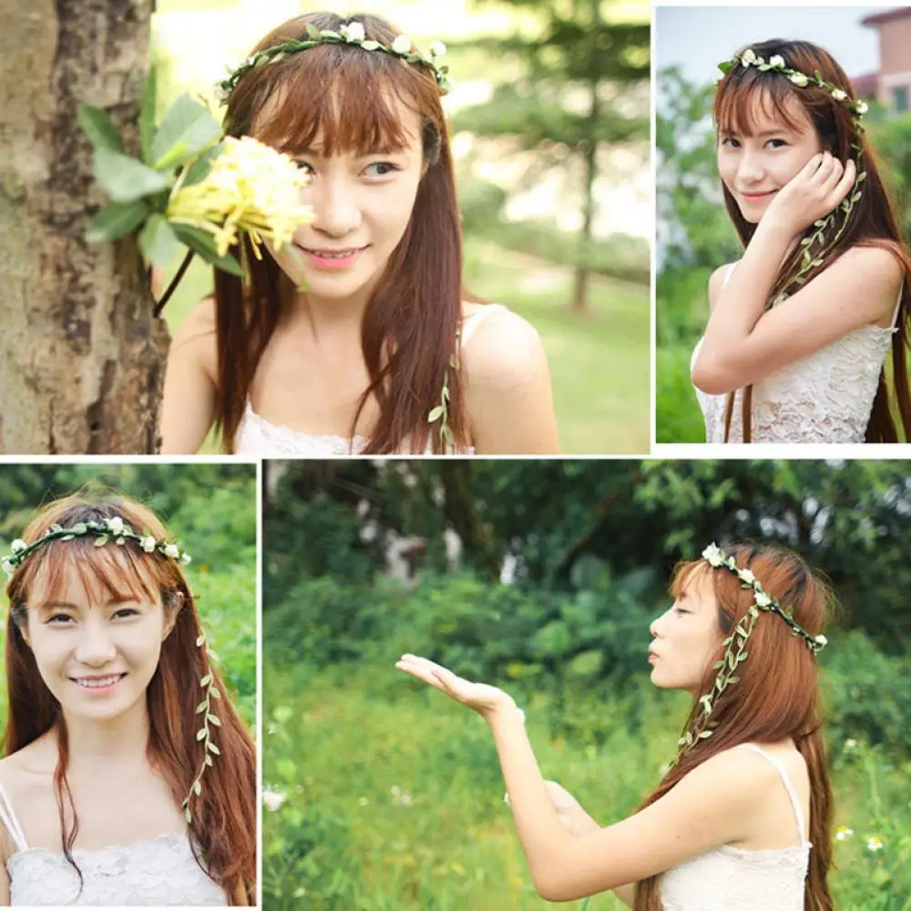 

Adjustable Bohemian Flower Bride Garland Headbands Headdress Bridesmaid