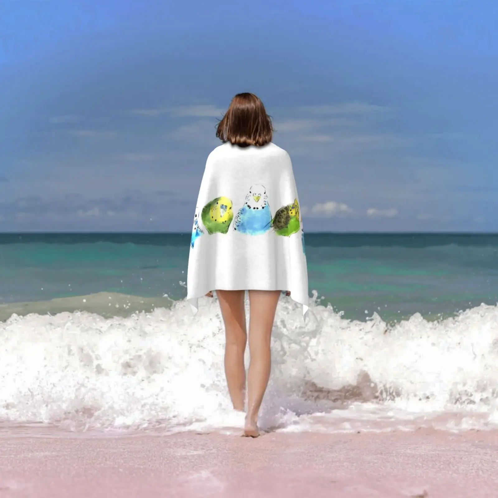 Банное полотенце Budgie на заказ банное Wellensittich Papagei Sittich Птица Попугай Loro попугай