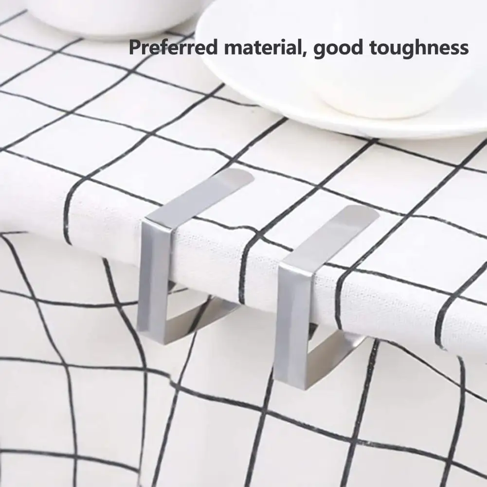 

8Pcs Stainless Steel Table Cloth Clip Punch Free Dining Table Cover Anti-slip Tablecloth Clamp Promenade Table Cover Clips