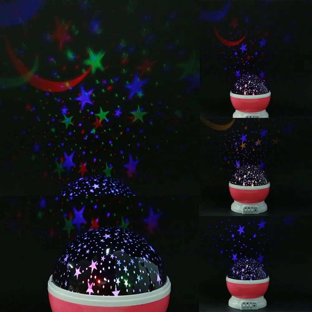 

Starry Lights LED Projector Star Moon Night Light Sky Rotating Battery Operated Bedroom Nightlight Lamp for Kids Gifts natal