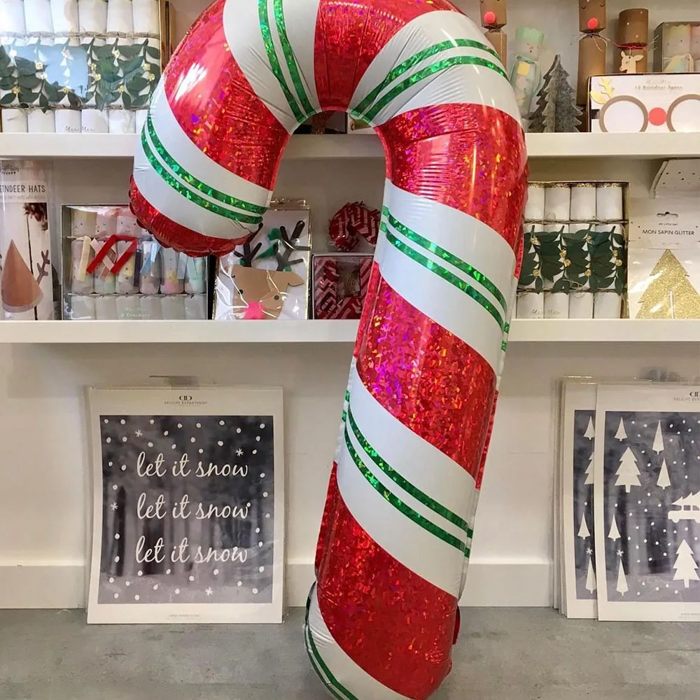 

5Pcs New Christmas Cane Balloons Large Size Xmas Candy Cane Foil Balloon Xmas Globos Kids Toys for Christmas Decorations