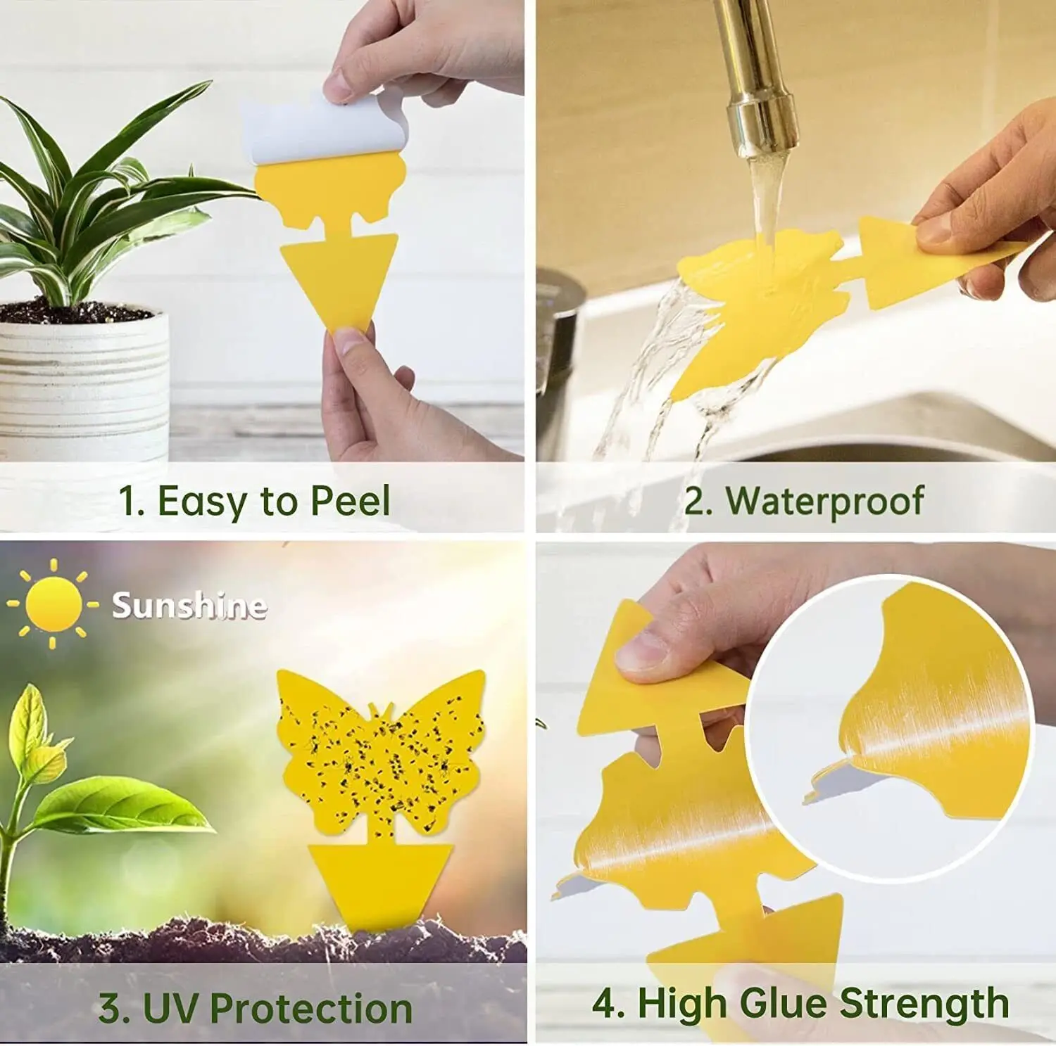 41Pc Yellow Double-sided Strong Flycatcher Sticker Insect Aphids Catcher Bug Insect Trap Plate Pest Trap Garden Plant Protection images - 6