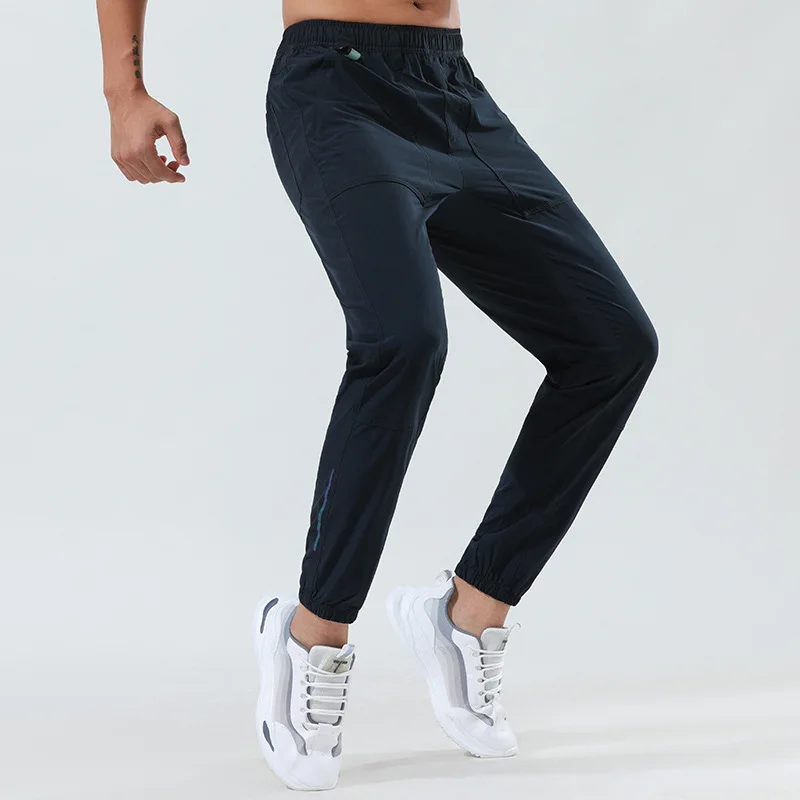Outdoor sports pants men summer thin ice silk quick-drying breathable running fitness training casual trousers exercise clothing