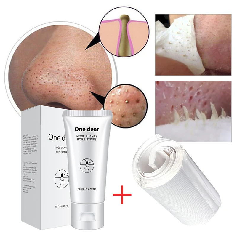 

Nose Face Mask Pore Strip Tearing Black Mask Blackhead Remover Peeling Acne Treatment Deep Cleansing Skin Care 60pcs