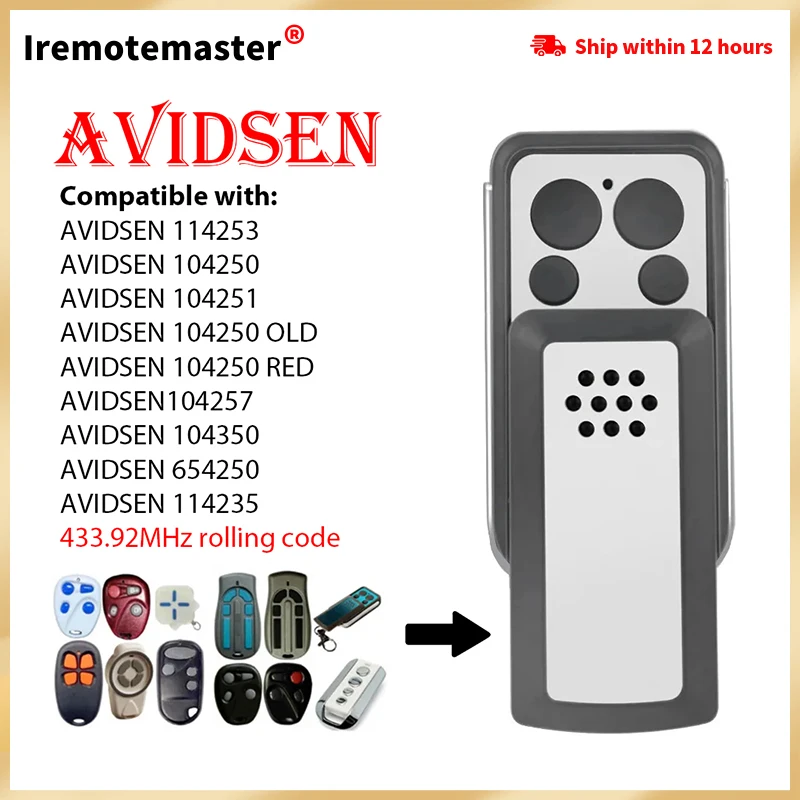 Совместим с Avidsen 114253 Пульт для гаражных ворот 433 МГц 104257 104251 Extel Thomson Garage Control