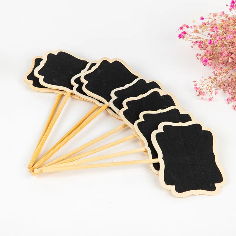 

10pcs/set Garden Markers Easy Write Vegetable Labels with Blackboard Plant Tags T Type Wooden Home Flowers Fruit Small Durable
