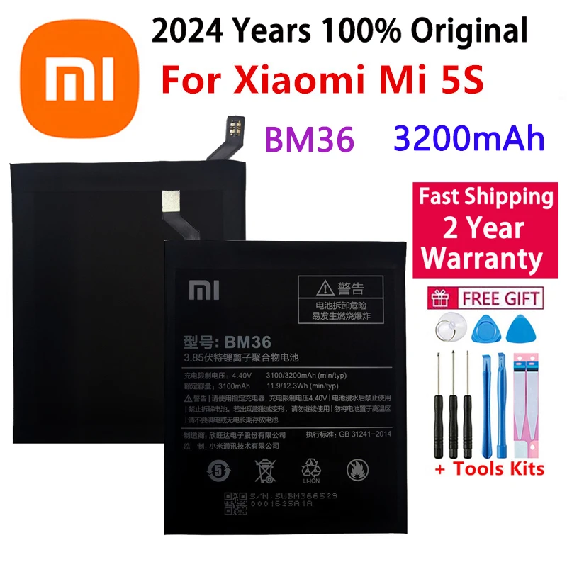 XiaoMi оригинальный сменный аккумулятор BM36 для Xiaomi Mi 5S MI5S 100% новый подлинный