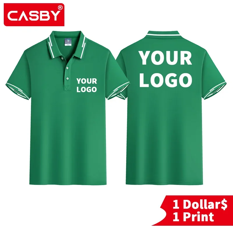 Летняя персональная мужская рубашка-поло из 100% хлопка дешевые повседневные топы