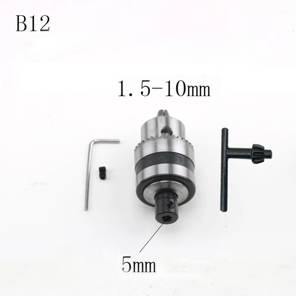 

B12 Drill Chuck With Wrench Clamping Range 1.5-10mm CNC Machine Convert Adapter For Drill With Adapter Key Wrench Power Tool
