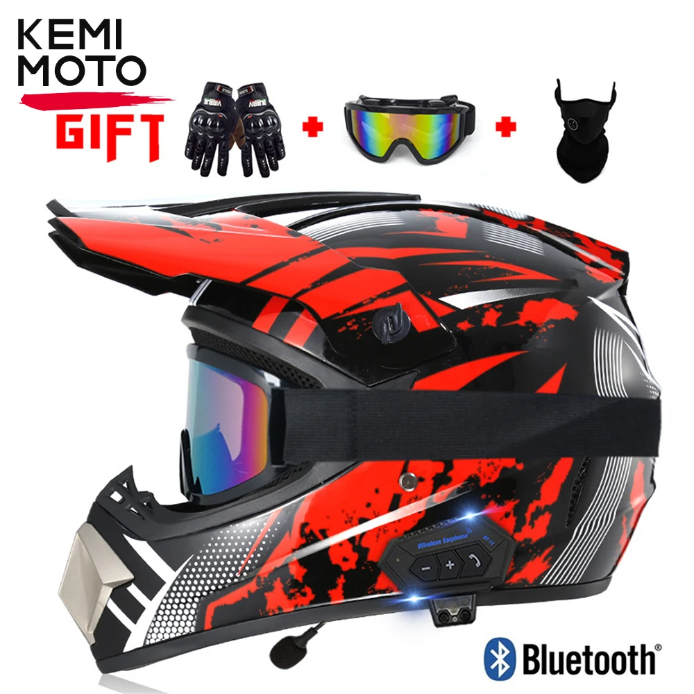 Motorcycle Off-road Helmet With Bluetooth Motorcycle Accessories ATV Dirt DH Racing Motorcross Helmets For Men Multi-ventilation enlarge