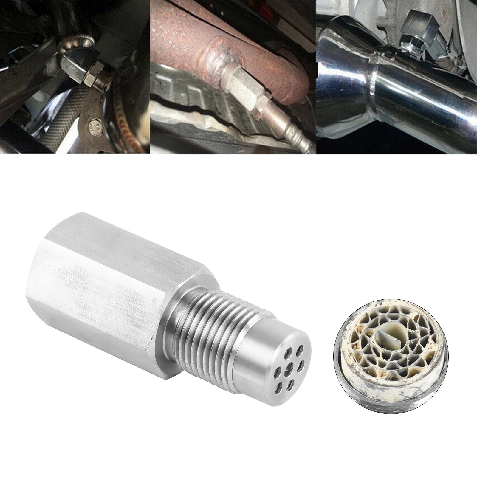 Only Parts M18X1.5 Oxygen O2 Sensor Built-in Catalytic Converter Accessories Car CEL Fix Check Engine Light Eliminator Adapter